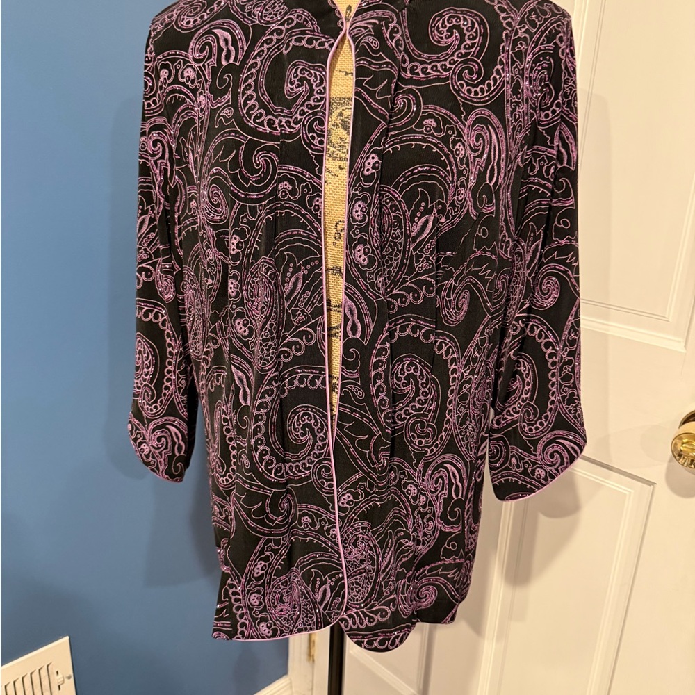 Black and Purple Paisley Blouse 2 pieces!!!